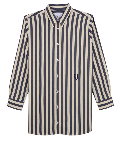 BUOY - Navy/Black Striped Shirt
