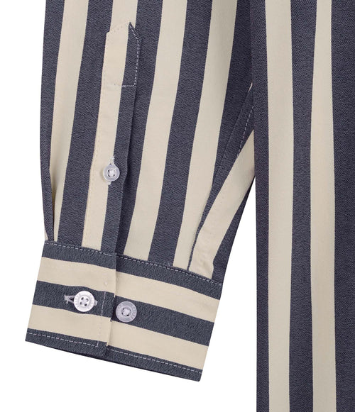 BUOY - Navy/Black Striped Shirt
