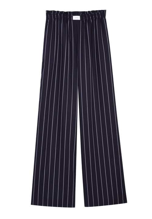 JANEIRO - Fine Dark Navy Stripe Trouser