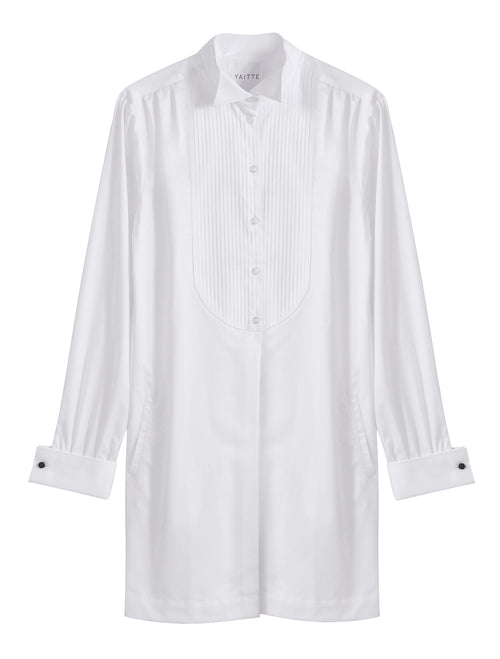 VOYAGE - White Longline Shirt