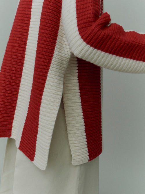 MAST Striped Jumper - Off-White & Red